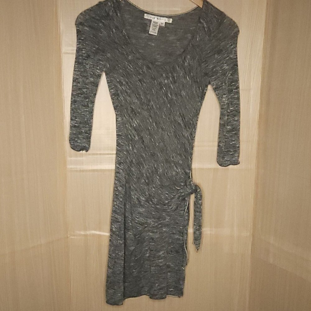 Max Studio Green Heathered Lightweight Stretchy Midi Dress XS